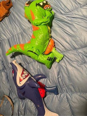 Inflatable Green Dinosaur & Blue Shark Water Toys